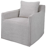 Uttermost Welland Boucle Fabric Slipcovered Swivel Chair