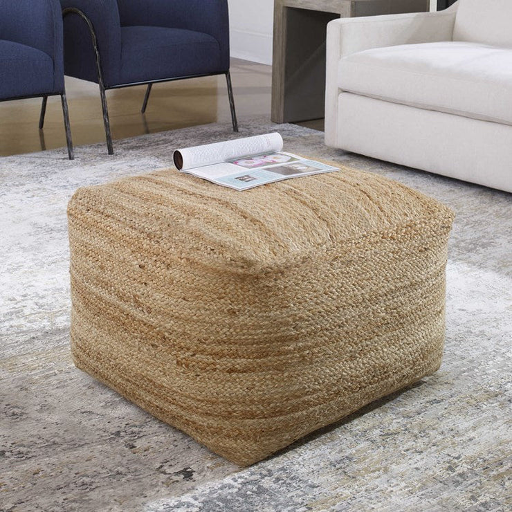 Uttermost Camden Braided Natural Hemp Pouf