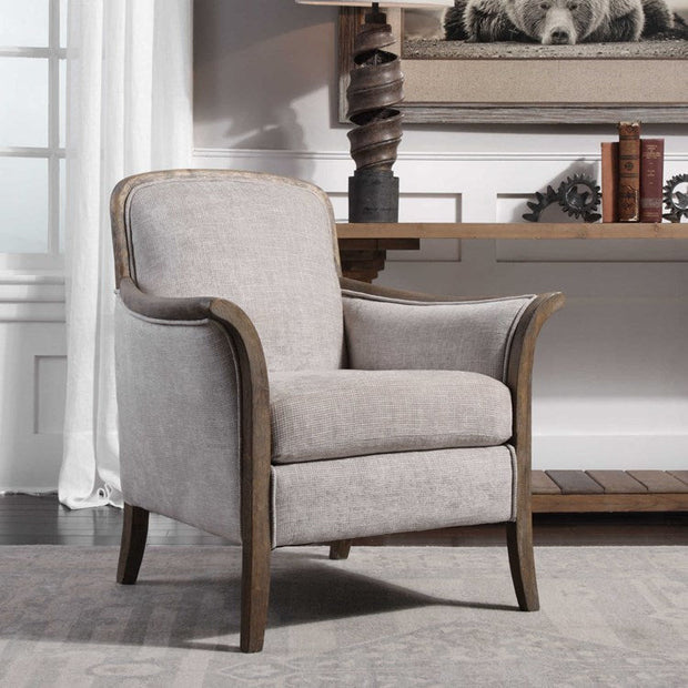 Uttermost Brittoney Taupe Woven Accent Armchair