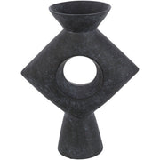 Surya Yagya Collection Modern Brushed Matte Black Ceramic Vase YAG-008