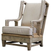Uttermost Schaffer Linen & Burlap Wood Accent Armchair