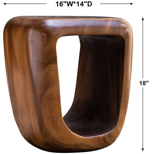 Uttermost Loophole Natural Wash Suar Wood Accent Stool