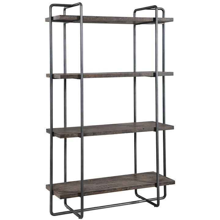 Uttermost Stilo Reclaimed Wood Industrial Style Etagere Bookcase