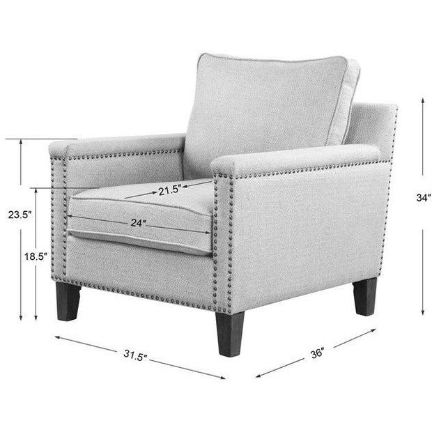 Uttermost Charlotte Sea Mist Woven Fabric Club Chair