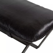 Four Hands Darrow Bench ~ Sonoma Black Leather Cushioned Seat
