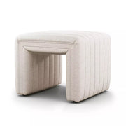 Four Hands Augustine Channeled Ottoman 21" ~ Dover Crescent Upholstered Performance Fabric