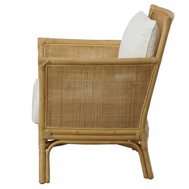 Uttermost Pacific White Performance Fabric Cane Armchair