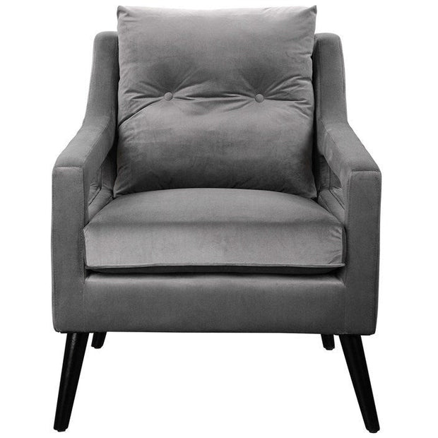 Uttermost O’Brian Smoke Gray Velvet Contemporary Armchair