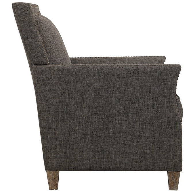 Uttermost Darick Charcoal Gray Linen Modern Club Chair