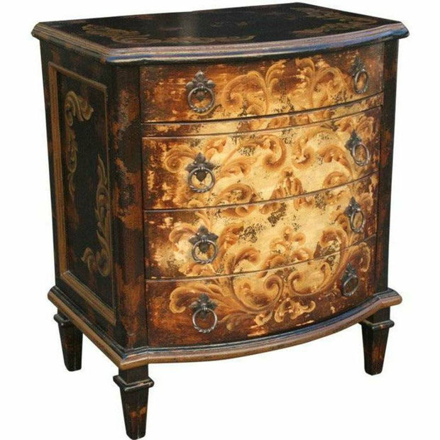 Casa Bonita Peruvian Hand-Painted Carved Wood Allende Chest With Drawers