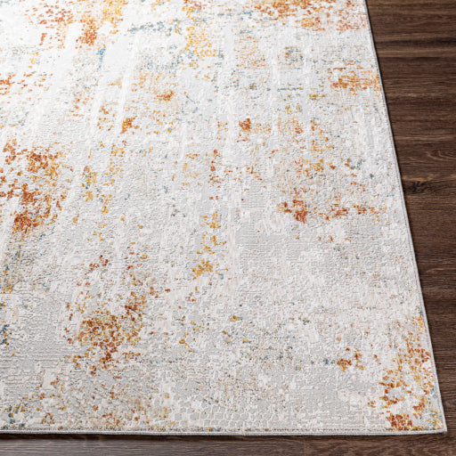 Surya Rugs Carmel Collection Light Gray, Off White, Gray, Mustard, Brown, Blue & Brick Red Area Rug CRL-2311