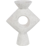Surya Yagya Collection Modern Brushed Matte White Ceramic Vase YAG-007