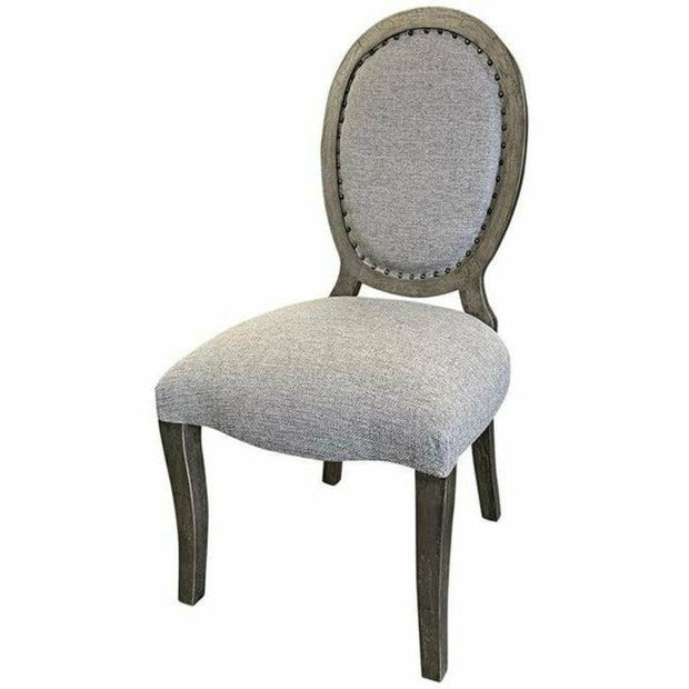 Casa Bonita Peruvian Hand-Painted Carved Wood and Linen Diane Dining Chair