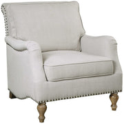 Uttermost Armstead Antique White Fabric Classic Armchair