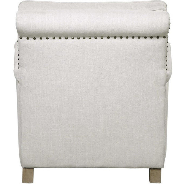 Uttermost Armstead Antique White Fabric Classic Armchair