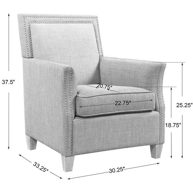 Uttermost Darick Charcoal Gray Linen Modern Club Chair