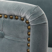 Uttermost Haider Slate Blue Velvet Barrel Accent Chair