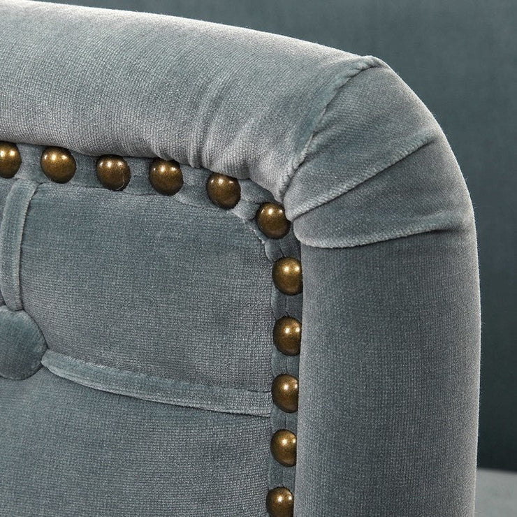 Uttermost Haider Slate Blue Velvet Barrel Accent Chair