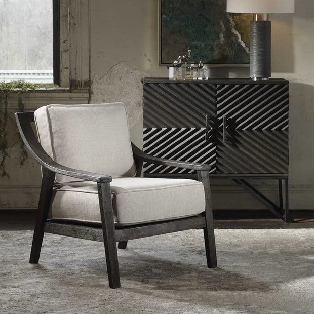 Uttermost Lyle Beige Linen Modern Accent Armchair