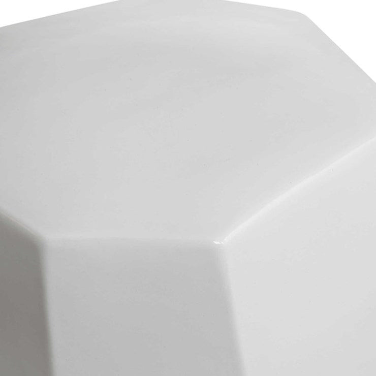 Uttermost Marquette Gloss White Ceramic Garden Stool