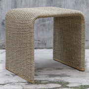 Uttermost Calabria Woven Seagrass With Mango Wood Plinth Base End Table