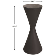 Uttermost Time’s Up Black Marble Top Matte Black Hourglass Contemporary Drink Table