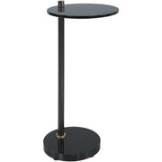 Uttermost Steward Black Glass Top With Black Marble Modern Drink Table