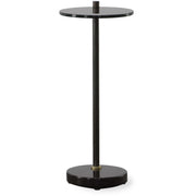 Uttermost Steward Black Glass Top With Black Marble Modern Drink Table