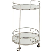 Uttermost Spritz Polished Chrome With Mirrored Shelves Bar Cart