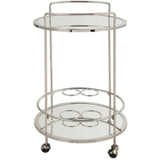 Uttermost Spritz Polished Chrome With Mirrored Shelves Bar Cart