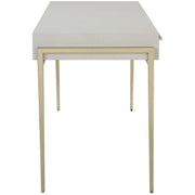 Uttermost Jewel White Faux Shagreen Top With Gold Leaf Iron Writing Desk