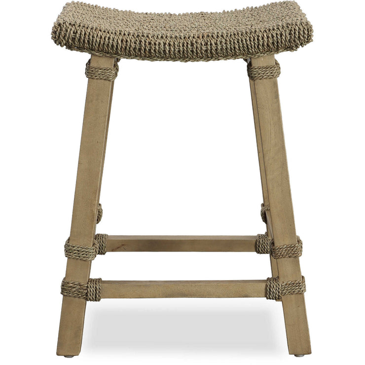 Uttermost Everglades Woven Sea Grass Seat With Mango Wood Kitchen Counter Stool