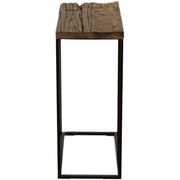 Uttermost Union Reclaimed Wood With Black Iron Base Rustic Modern Accent Table