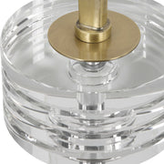 Uttermost Groove Crystal Top and Base With Brushed Gold Drink Table