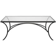 Uttermost Alayna Glass Top With Black Metal Base Coffee Table