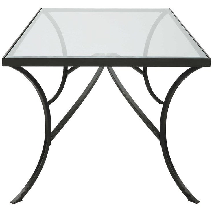 Uttermost Alayna Glass Top With Black Metal Base Coffee Table