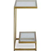 Uttermost Musing Glass Top With Brushed Brass Finished Iron Contemporary Accent Table