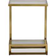 Uttermost Musing Glass Top With Brushed Brass Finished Iron Contemporary Accent Table
