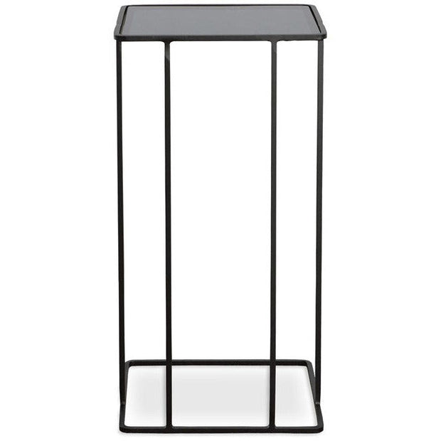 Uttermost Cadmus Smoked Glass Top With Brushed Black Iron Modern Accent Table