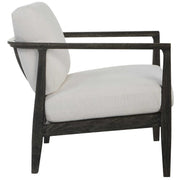 Uttermost Brunei White Fabric Dark Expresso Wood Modern Accent Chair