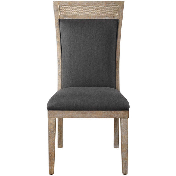 Uttermost Encore Dark Gray Fabric Wood Dining Chair