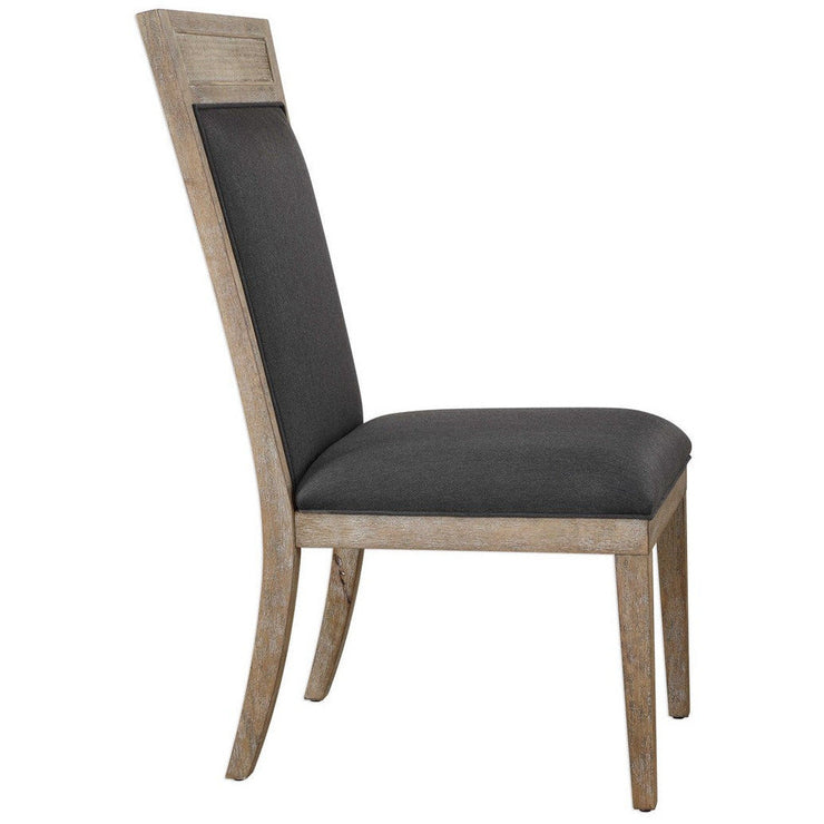 Uttermost Encore Dark Gray Fabric Wood Dining Chair