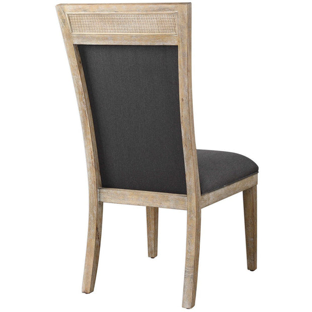 Uttermost Encore Dark Gray Fabric Wood Dining Chair