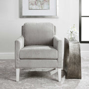 Uttermost Cavalla Fluted Steel Gray Fabric Accent Chair