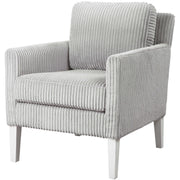 Uttermost Cavalla Fluted Steel Gray Fabric Accent Chair