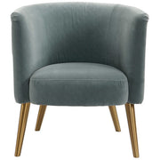Uttermost Haider Slate Blue Velvet Barrel Accent Chair