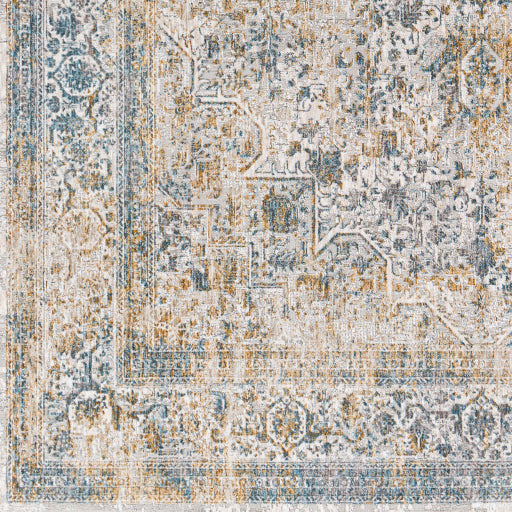 Surya Rugs Carmel Collection Taupe, Blue, Dark Blue, Light Gray, Off White, Mustard & Brown Area Rug CRL-2312