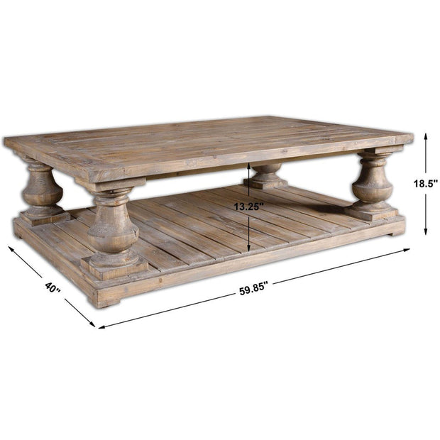 Uttermost Stratford Reclaimed Wood Rustic Coffee Table