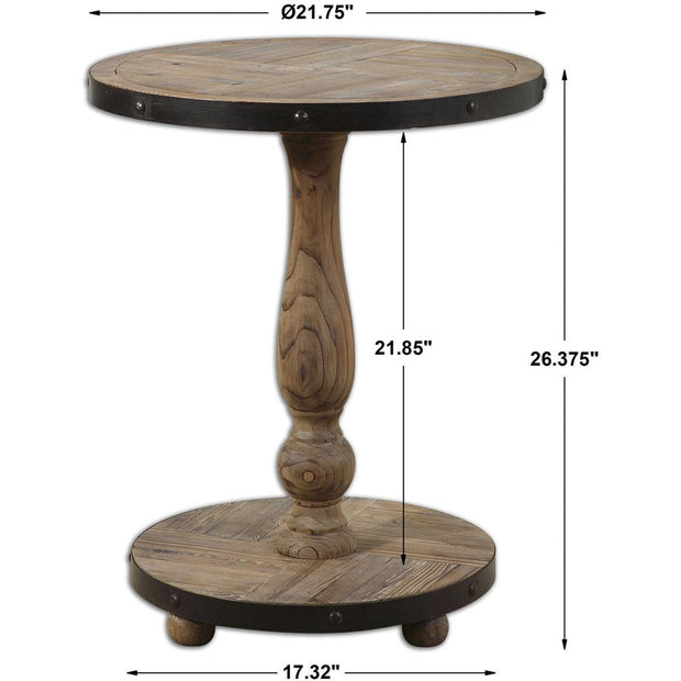 Uttermost Kumberlin Fir Wood Rustic Modern Side Table