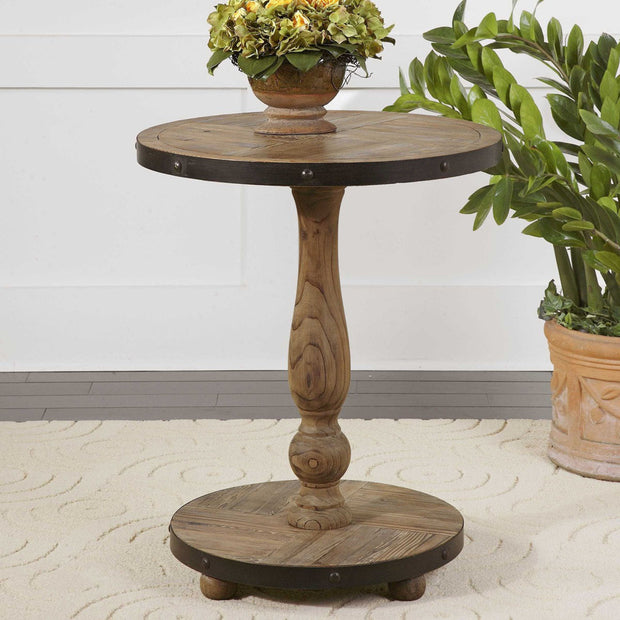 Uttermost Kumberlin Fir Wood Rustic Modern Side Table